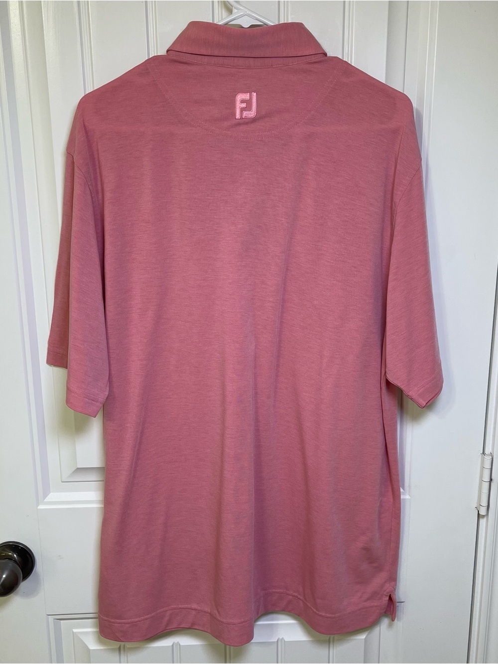 FootJoy Mens Large Heathered Dusty Rose Pink Golf Polo Shirt Button Pocket FJ - Picture 3 of 8